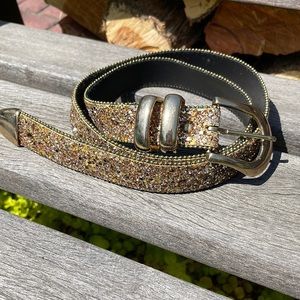 Vintage A. Brod Gold Glitter Belt